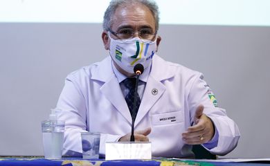 O ministro da Saúde Marcelo Queiroga, fala da vacinação dos atletas olímpicos brasileiros para os jogos de Tóquio, no Japão.