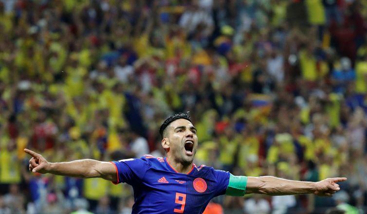 Soccer Football - World Cup - Group H - Poland vs Colombia - Kazan Arena, Kazan, Russia - June 24, 2018   Colombia's Radamel Falcao celebrates scoring their second goal    REUTERS/Toru Hanai     TPX IMAGES OF THE DAY