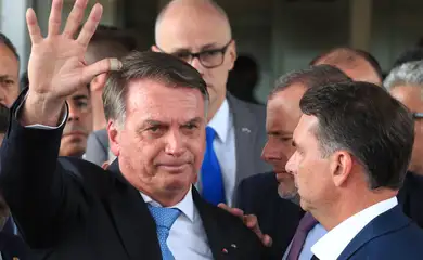 Brasília (DF), 26/03/2025  - Ex-presidente Jair Bolsonaro durante declaração a imprensa após virar Réu no STF. Foto: Lula Marques/Agência Brasil