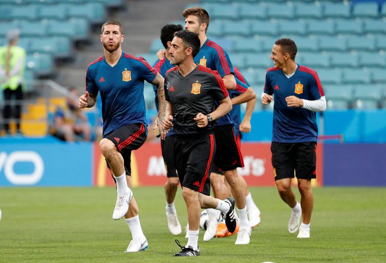 Treino da seleção da Espanha /Francois Lenoir/Reuters/Direitos Reservados Treino da seleção da Espanha