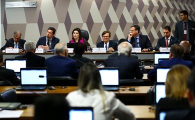 O ministro da Justiça e Segurança Pública, Sergio Moro, durante audiência  Pública na comissão de constituição e justiça do Senado