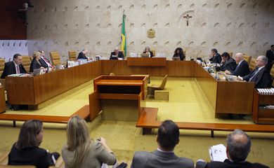 Brasília - Plenário do STF no julgamento de ação para impedir que parlamentar réu ocupe a presidência da Câmara dos Deputados ou do Senado  (Nelson Jr./SCO/STF)