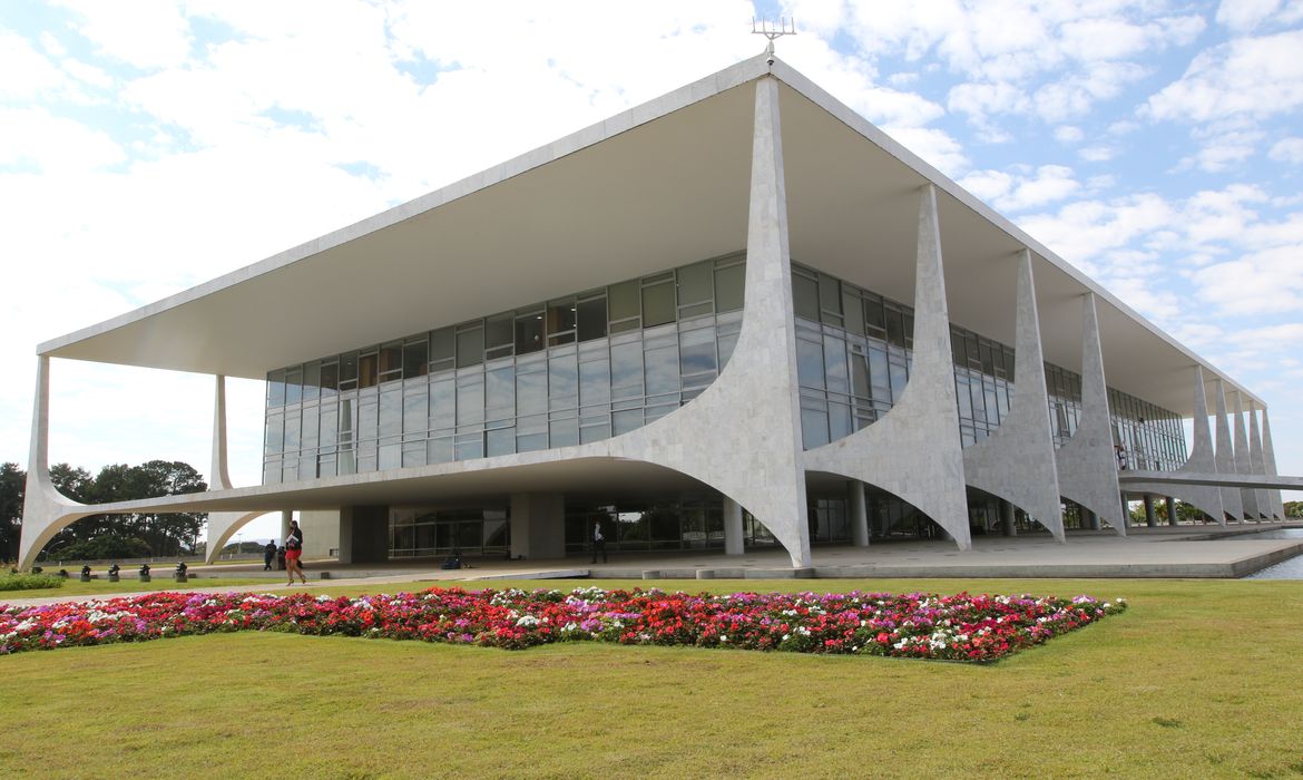 Palácio do Planalto na Praça dos Três Poderes em Brasília