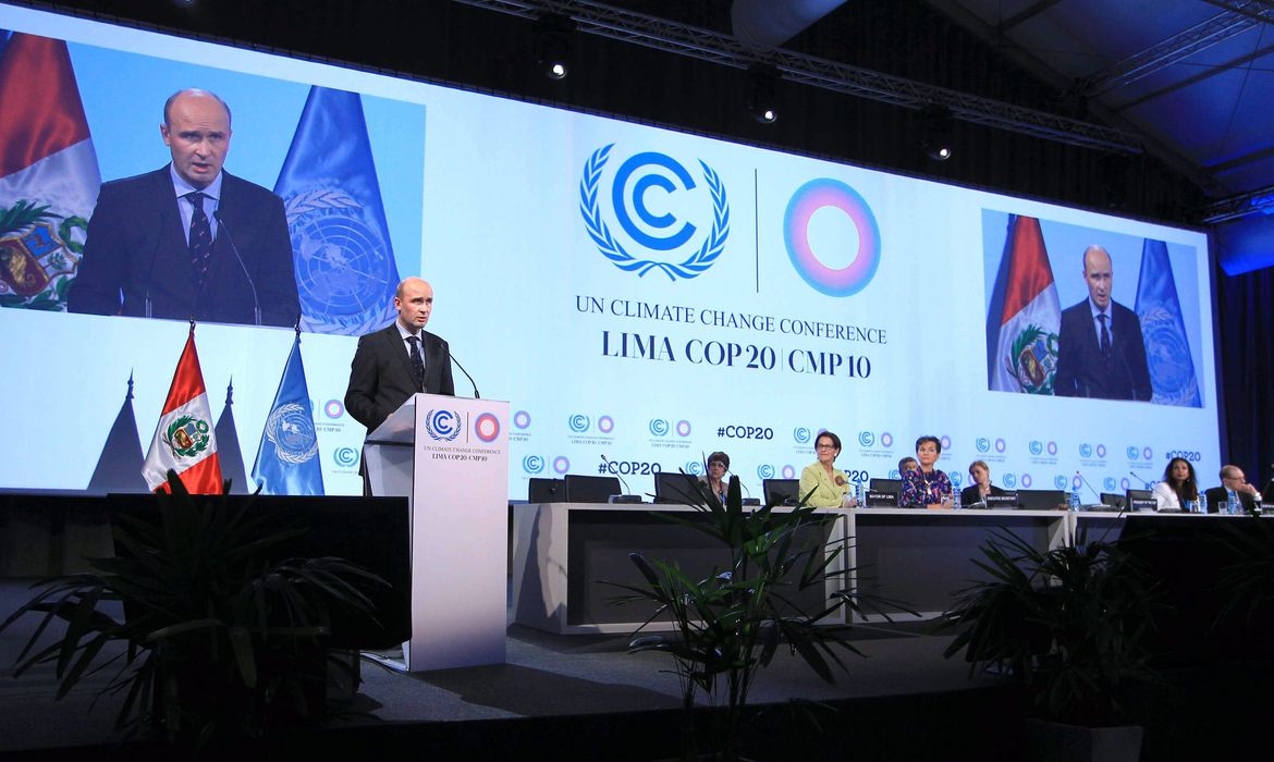 Presidente da COP-19, o polonês Marcin Korolec inaugura a 20ª Conferência das Nações Unidas de Mudanças Climáticas em Lima, no Peru 
