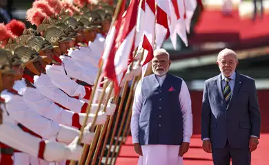 Brasília (DF), 08/07/2025 - O presidente Luiz Inácio Lula da Silva recebe o primeiro-ministro da Índia, Narendra Modi, em cerimônia oficial no Palácio da Alvorada. Foto: Marcelo Camargo/Agência Brasil