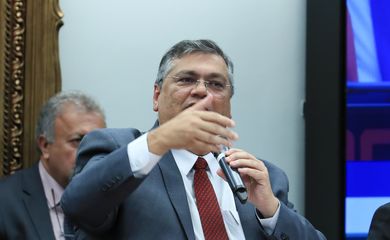 Brasília (DF) 28/03/2023 Ministro da justiça, Flávio Dino, durante  audiência na CCJ da Câmara dos Deputados.