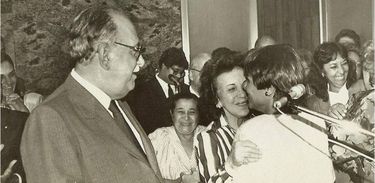 Mara Regia com dona Sarah e o governador José Aparecido, em 1986