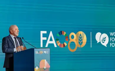 Roma, 13/10/2025 - Presidente da República, Luiz Inácio Lula da Silva, durante abertura do Fórum Mundial da Alimentação, da Aliança Global contra a Fome e a Pobreza, realizada na sede da Organização das Nações Unidas para Alimentação e Agricultura (FAO). Foto: Ricardo Stuckert/PR