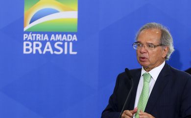 O ministro da Economia Paulo Guedes, participa de Cerimônia de Lançamento do Novo Marco de Securitização e Fortalecimento de Garantias Agro.