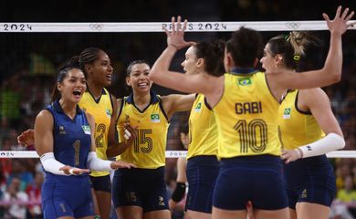 2024.08.01 - Jogos Olímpicos Paris 2024 - Vôlei feminino - Brasil enfrenta o Japão na segunda rodada da fase de grupos. - Foto: Luiza Moraes/COB