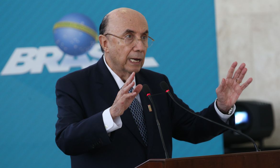 Brasília - Ministro da Fazenda, Henrique Meirelles, discursa na cerimônia de lançamento do Novo Processo de Exportações do Portal Único de Comércio Exterior (Antonio Cruz/Agência Brasil)