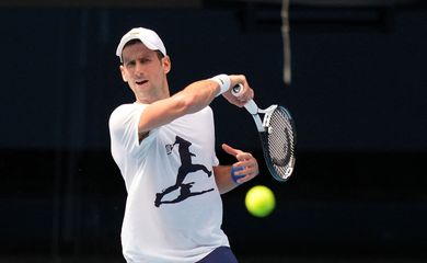 Novak Djokovic, treino, Aberto da Austrália, Melbourne Park
