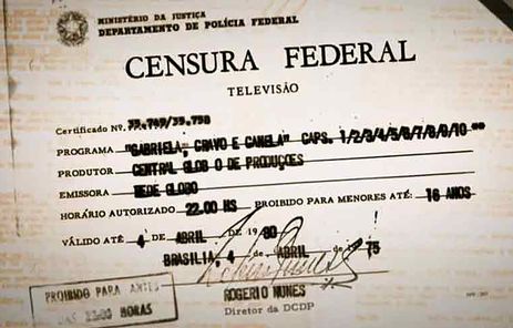 Reprodução/Arquivo Nacional CENSURA FEDERAL - A ditadura militar, através do Certificado de Censura, obrigava os canais de TV a exibirem, antes dos programas, a idade mínima de quem poderia assisti-los. Foto: Reprodução/Arquivo Nacional