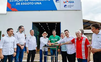 Presidente da República, Luiz Inácio Lula da Silva, durante visita às instalações da Estação de Tratamento de Esgoto (ETE) Una. Bairro Telégrafo, Belém – Pará (PA)