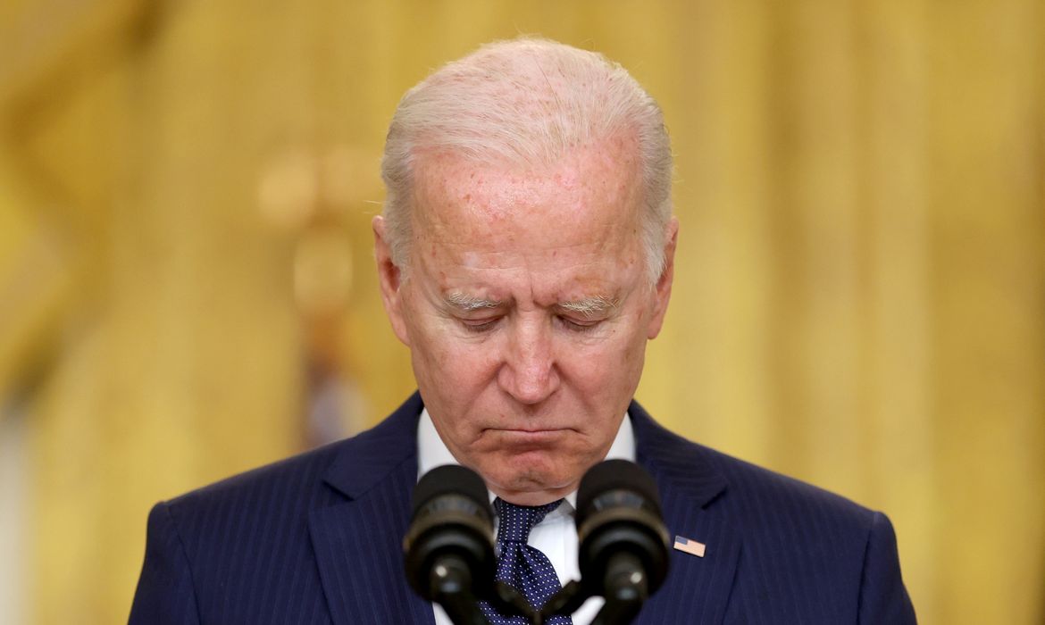 Presidente dos EUA, Joe Biden, durante pronunciamento na Casa Branca sobre o Afeganistão