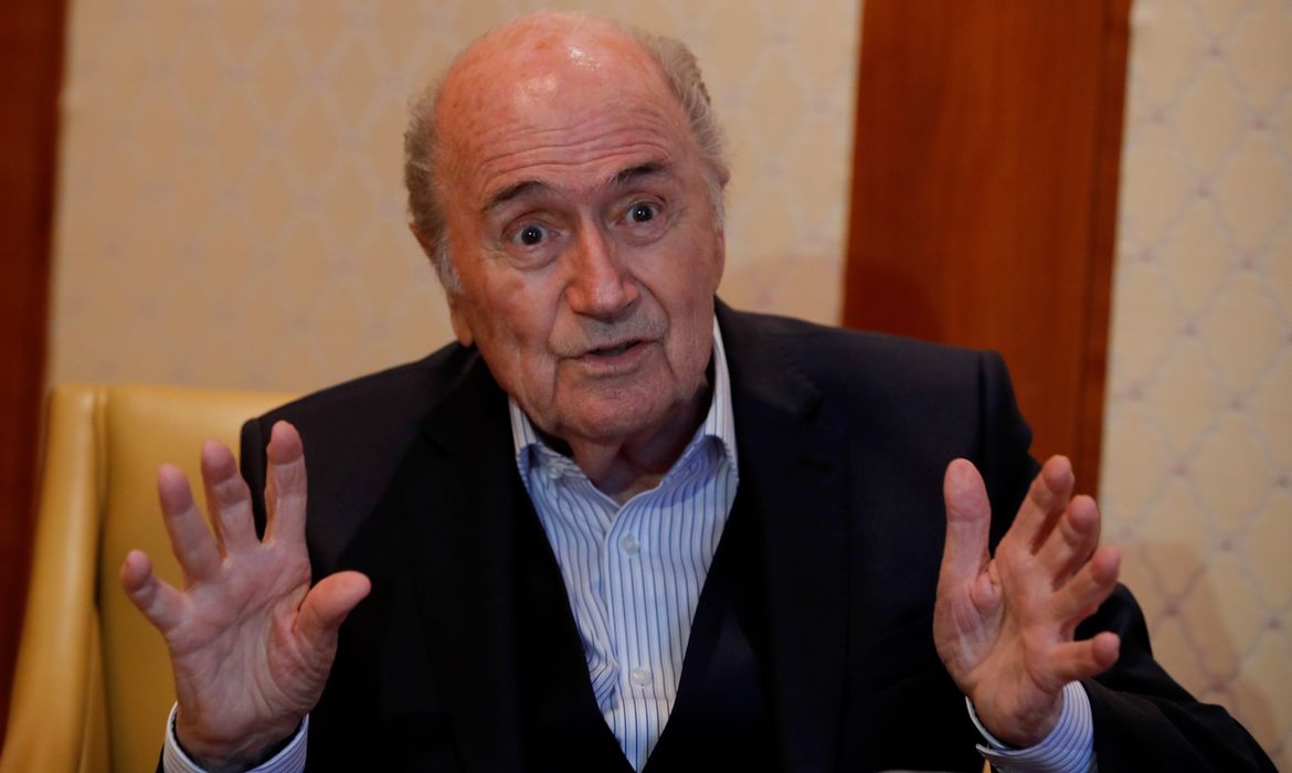 Ex-presidente da Fifa Joseph Blatter durante entrevista à Reuters em Zurique