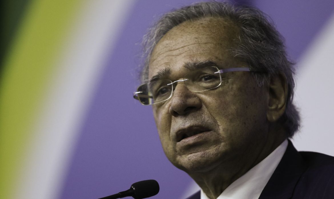 Ministro da Economia, Paulo Guedes, faz um balanço das ações de sua pasta no ano de 2021, durante entrevista coletiva