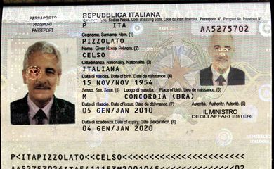 Passaporte de Henrique Pizzolato