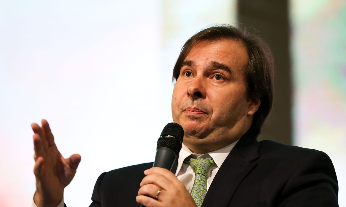  O presidente da Câmara dos Deputados, Rodrigo Maia, durante a 21ª Marcha a Brasília em Defesa dos Municípios.
