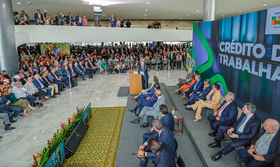 Ricardo Stuckert/PR Brasília (DF), 12/03/2025 - Presidente da República, Luiz Inácio Lula da Silva, durante cerimônia de lançamento do Programa “Crédito do Trabalhador”, realizado no Palácio do Planalto. Foto: Ricardo Stuckert/PR