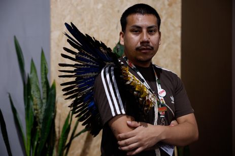 Belém (PA), 19/11/2025 - Eliel Camlem, indígena Xokleng, de Santa Catarina.  jovem liderança indígena, “diplomata indígena”, que está atuando nas negociações da COP 30. Foto: Tânia Rêgo/Agência Brasil