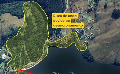 CHUVAS NO RS - Prefeitura de São Francisco de Paula (RS) emite alerta para risco de rompimento da Usina Hidrelétrica (UHE) Bugres Barragem Salto e pede à comunidade que evacue a região imediatamente. Foto: Instagram/Prefeitura de São Chico
