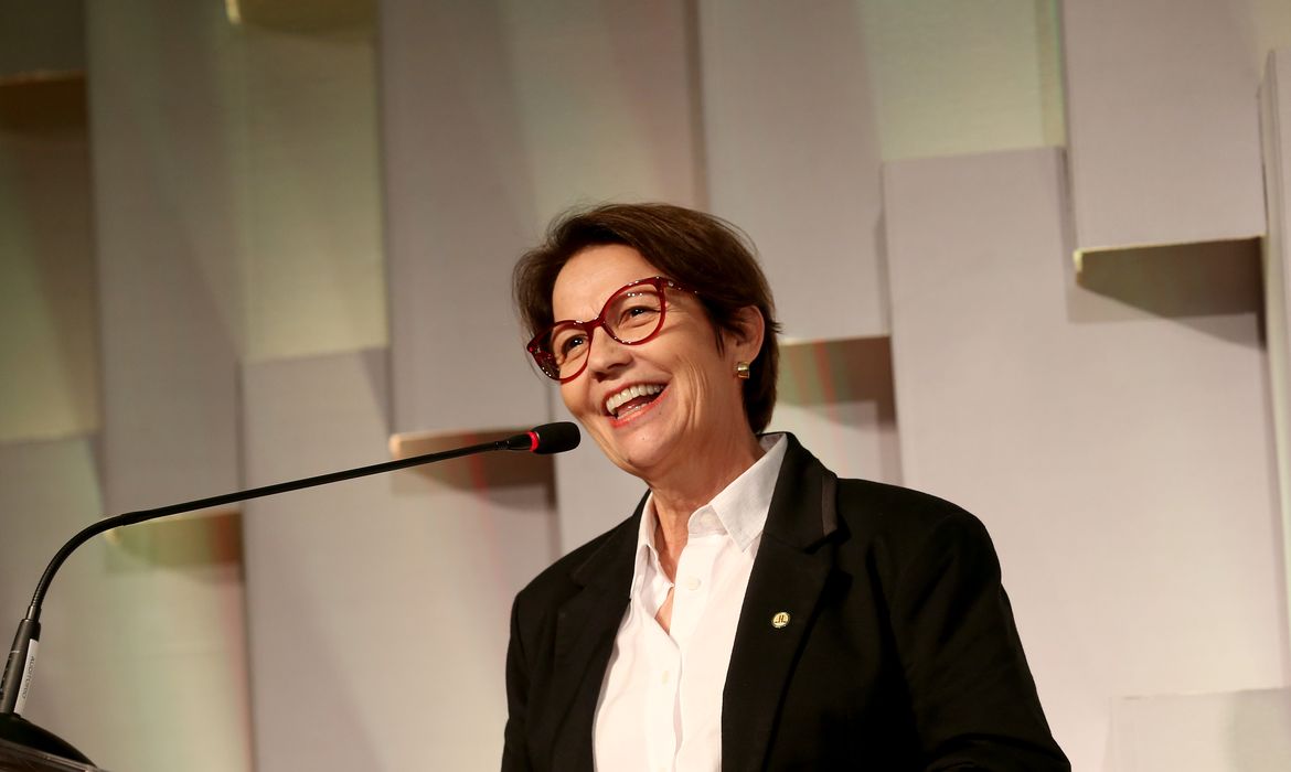 A futura ministra da Agricultura no governo de Jair Bolsonaro, Tereza Cristina, durante solenidade de entrega do Prêmio CNA Agro Brasil 2018.