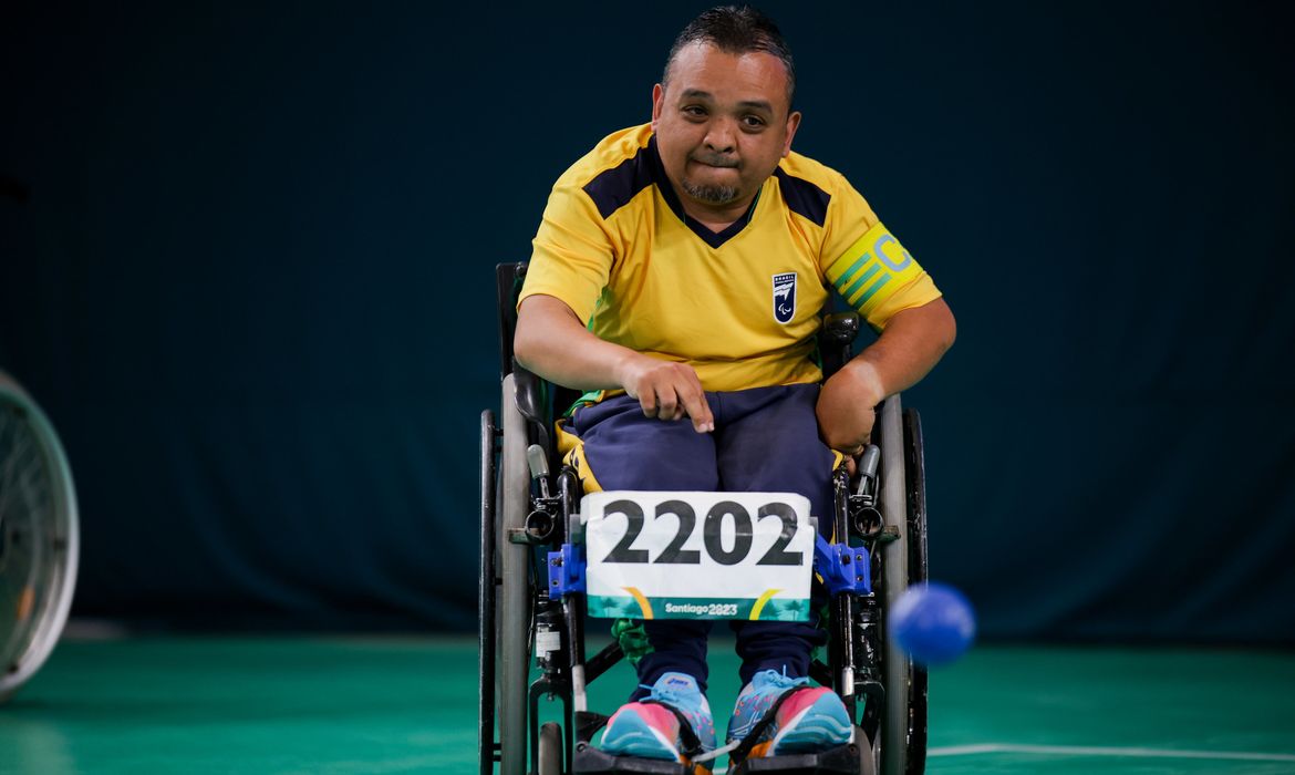 MACIEL SANTOS - BRA x CAN - Parapan Santiago 2023 - Competição de Bocha - Equipe - BC1/BC2- em 25/11/2023