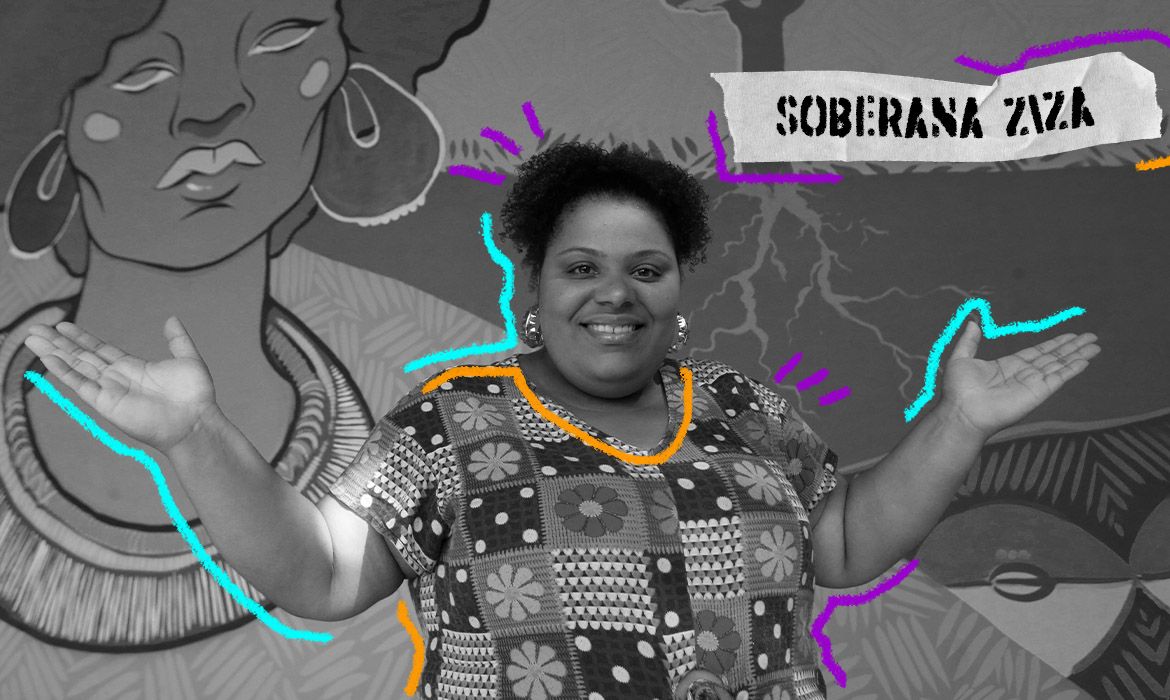 Arte Vozes do Hip Hop 50 anos - Entrevista Soberana Ziza. Arte sobre foto de Paulo Pinto/Agência Brasil