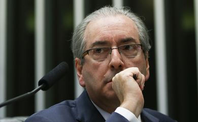 Brasília - Eduardo Cunha, durante discussão do processo de impeachment da presidenta Dilma, no plenário da Câmara dos Deputados  (Marcelo Camargo/Agência Brasil)