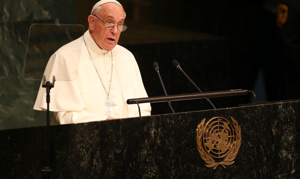 Nova Iorque - Papa Francisco discursa na Assembleia Geral da Organização das Nações Unidas (Matt Campbell /Lusa)