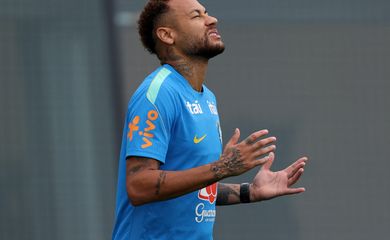 Soccer Football - FIFA World Cup 2026 - Brazil Training - Columbia Park Training Facility, Morristown, New Jersey, U.S. - June 22, 2026 Brazil's Neymar Jr. during training IMAGN IMAGES via Reuters/Vincent Carchietta