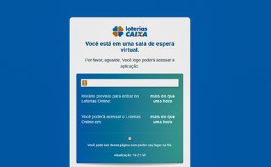 Brasília (DF) 30/12/2024 - Capitura de tela da pagina da caixa sobre a fila de espera para apostar no site Loterias Caixa
Capitura de tela Caixa Econimica