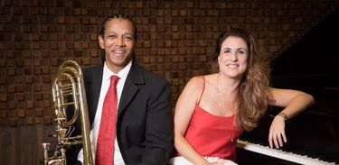 O trombonista Darring C. Milling e a pianista Ligia Moreno formam o The Heritage Duo Ensemble