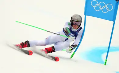Milano Cortina 2026 Olympics - Alpine Skiing - Men's Giant Slalom Run 1 - Stelvio Ski Centre, Bormio, Italy - February 14, 2026.
Lucas Pinheiro Braathen of Brazil in action REUTERS/Denis Balibouse