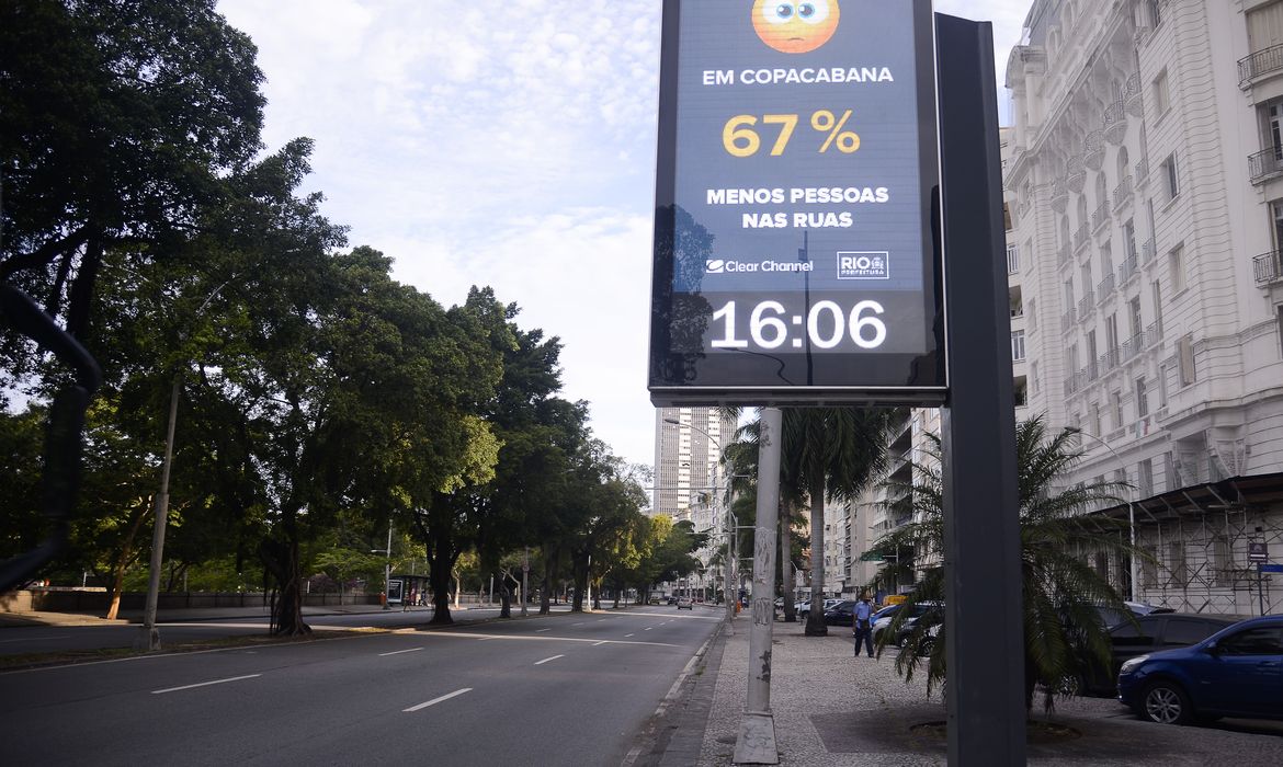 Relógios digitais informam quantidade de pessoas circulando nos bairros do Rio de Janeiro