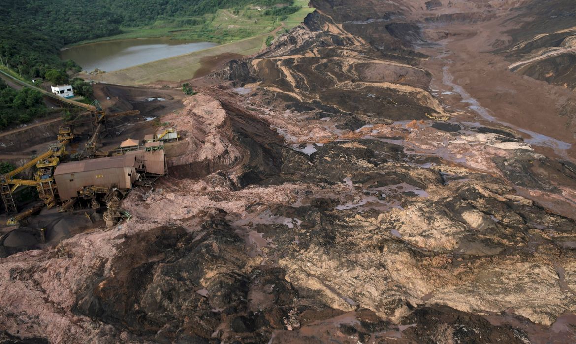General view from above of a dam owned by Brazilian miner Vale SA that burst, in Brumadinho, Brazil January 25, 2019. REUTERS/Washington Alves
