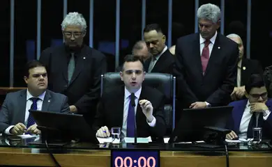 Brasília (DF) 26/04/2023 Presidente do Congresso, Rodrigo Pacheco, fez a leitura do requerimento que pede a instalação da CPI mista para investigar as invasões ocorridas em 8 de janeiro Foto Lula Marques/ Agência Brasil.
