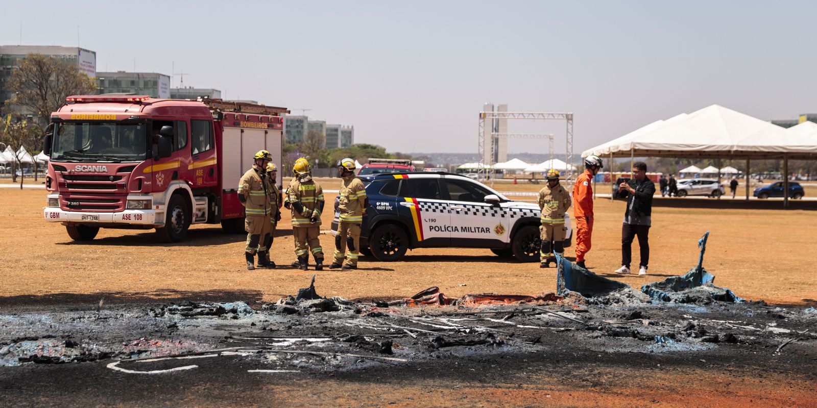 Polícia prende suspeito de incendiar banheiros químicos na Esplanada
