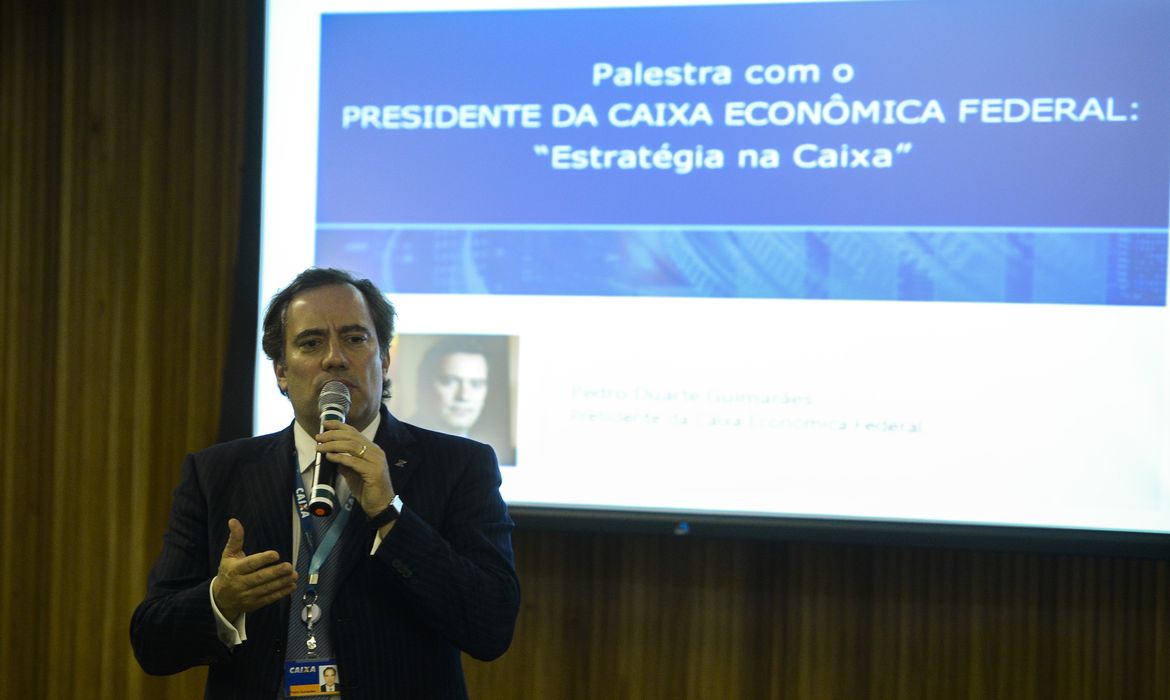 O presidente da Caixa Econômica Federal, Pedro Duarte Guimarães, ministra  palestra “Estratégia na Caixa” no auditório da Sede Fundação Getúlio Vargas(FGV) 