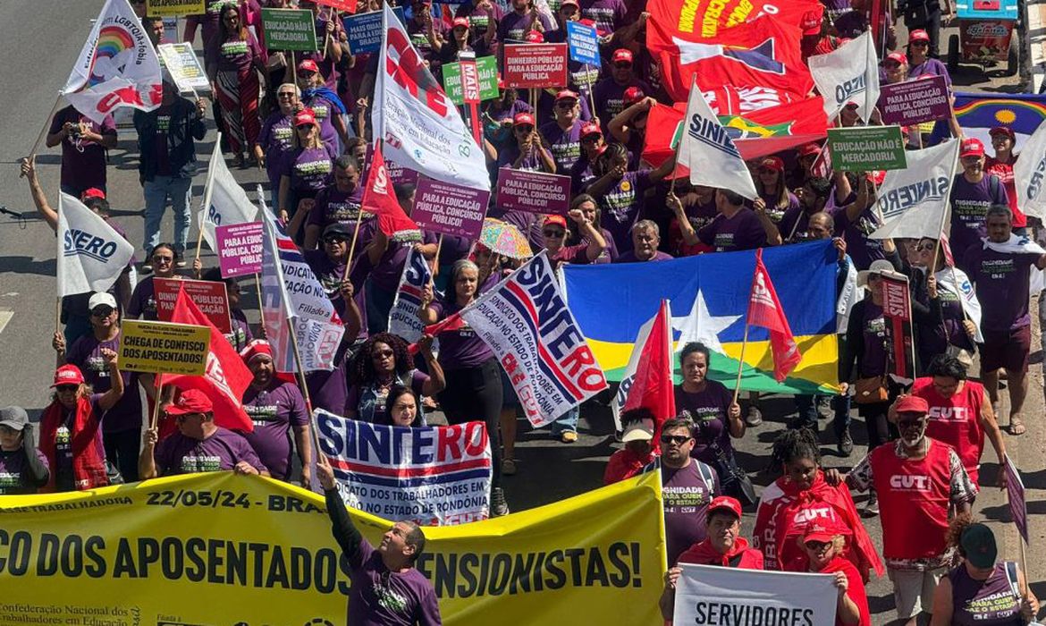 Marcha dos Trabalhadores em Brasília, 22/05/2024. Foto: Neilton do Vale/SINTERO