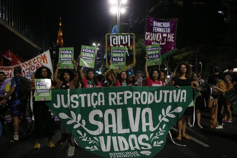 São Paulo (SP) 13/06/2024 - Ato na Avenida Paulista contra o PL 1904, que criminaliza o aborto. 

Foto: Paulo Pinto/Agencia Brasil