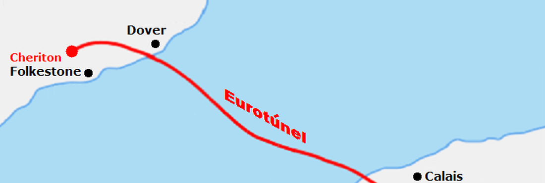 Mapa mostra túnel sob o Canal da Mancha