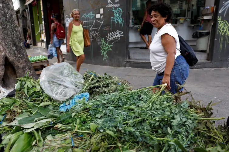 Rio de Janeiro (RJ), 16/12/2025 – Ponto de venda de ervas para banhos energéticos e espirituais numa rua do Bairro de Fátima. Foto: Fernando Frazão/Agência Brasil