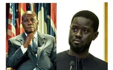 Brasília (DF) 02/01/2025 -  presidentes do Senegal, Bassirou Diomaye Faye (e), e da Costa do Marfim, Alassane Ouattarapara (d).
Foto: Unesco/Divulgação