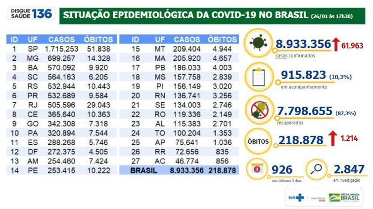 Situação epidemiológica no Brasil.