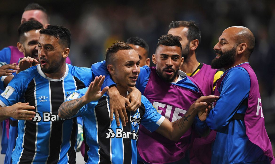 O Grêmio conquista uma vaga na final do Mundial de Clubes da Fifa, ao derrotar o time mexicano Pachuca por 1x0 na prorrogação (EFE/Direitos Reservados) 