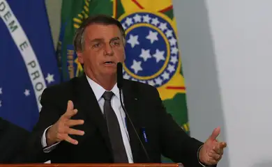 Presidente Jair Bolsonaro, discursa durante solenidade de sanção da lei de capitalização da Eletrobrás