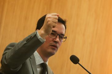 Brasília - Procurador Deltan Dallagnol em palestra no UniCeub sobre Democracia, Corrupção e Justiça: Diálogos para um País Melhor  (José Cruz/Agência Brasil)