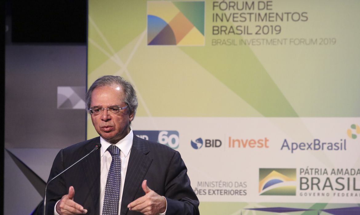  O ministro da Economia, Paulo Guedes, participa do Fórum de Investimentos Brasil, no WTC Events Center.